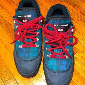 Polo Sport Polo Ralph Lauren Plaid Blackwatch boots 10.5 green black red
